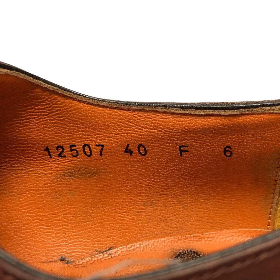 サントーニ レザーシューズ プレーントゥ カーフ サイズ6 ボルドー メンズ SANTONI 約24.5cm【AFC6】