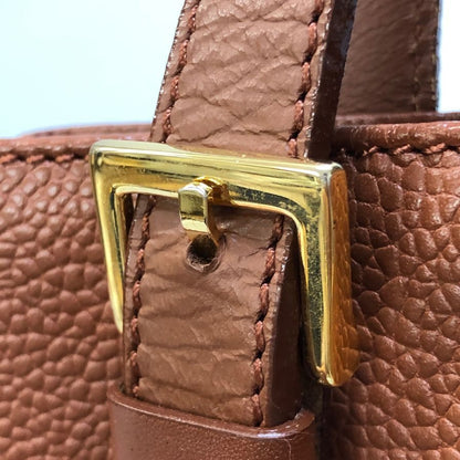 バーバリー ミニハンドバッグ シボ革 レディース ブラウン ゴールド BURBERRY【AFE12】