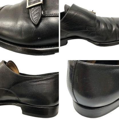 サントーニ レザーシューズ ダブルモンク 14064 ブラック サイズUK8 Santoni 約27.0cm【AFC3】