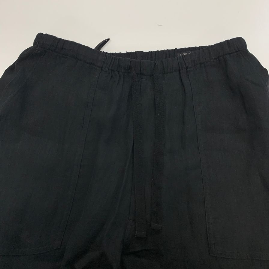 コモリ 26SS リネンWクロス ドローストリングパンツ ブラック メンズ サイズ2 D01-03016 COMOLI 【AFB7】