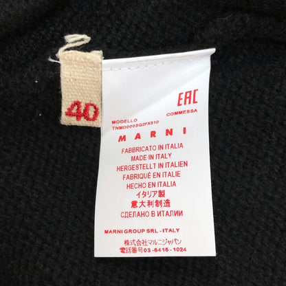 極美品◆マルニ ニット セーター カシミア100% ステッチあしらい レディース サイズ40 ブラック MARNI 【AFB29】