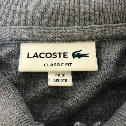 美品◆ラコステ ポロシャツ ロングスリーブ メンズ グレー系 サイズ2 CLASSIC FIT LACOSTE 【AFB9】