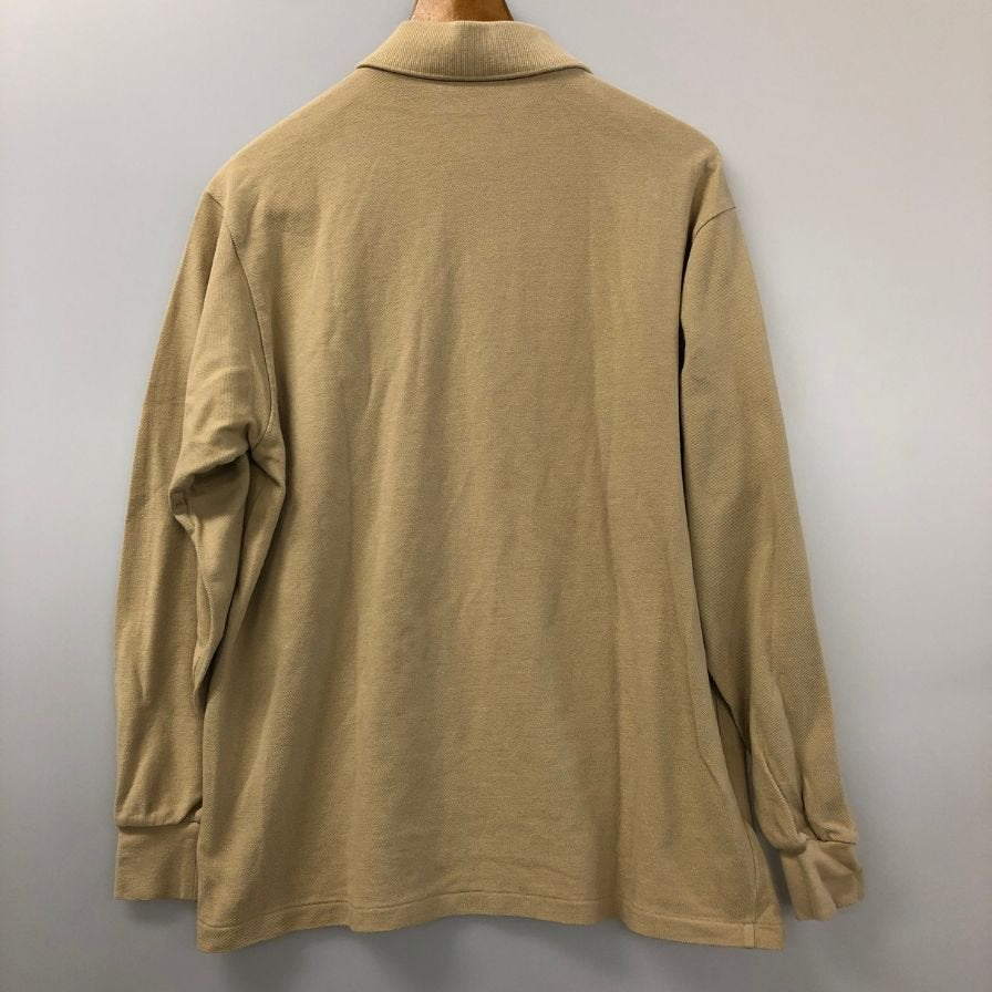 極美品◆ラコステ クラシック フィット 長袖ポロシャツ メンズ サイズUSL ブラウン LACOSTE 【AFB6】