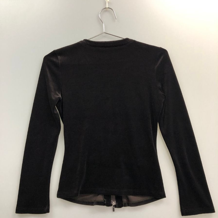 美品◆フォクシー ニューヨーク トップス  ストレッチベロア 23377 レディース サイズF ブラウン FOXEY NEW YORK 【AFB46】