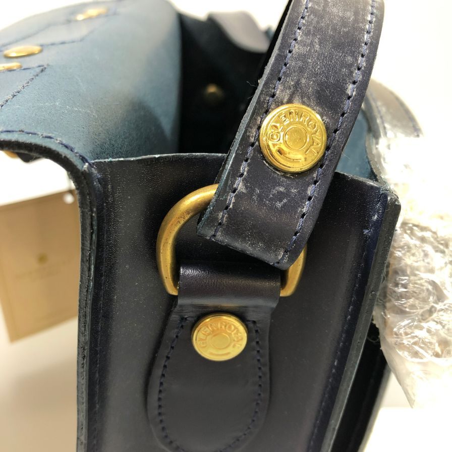 グレンロイヤル ショルダーバッグ サッチェル 9インチ ブライドルレザー ネイビー GLENROYAL SATCHEL BAG 9INCH【AFE9】