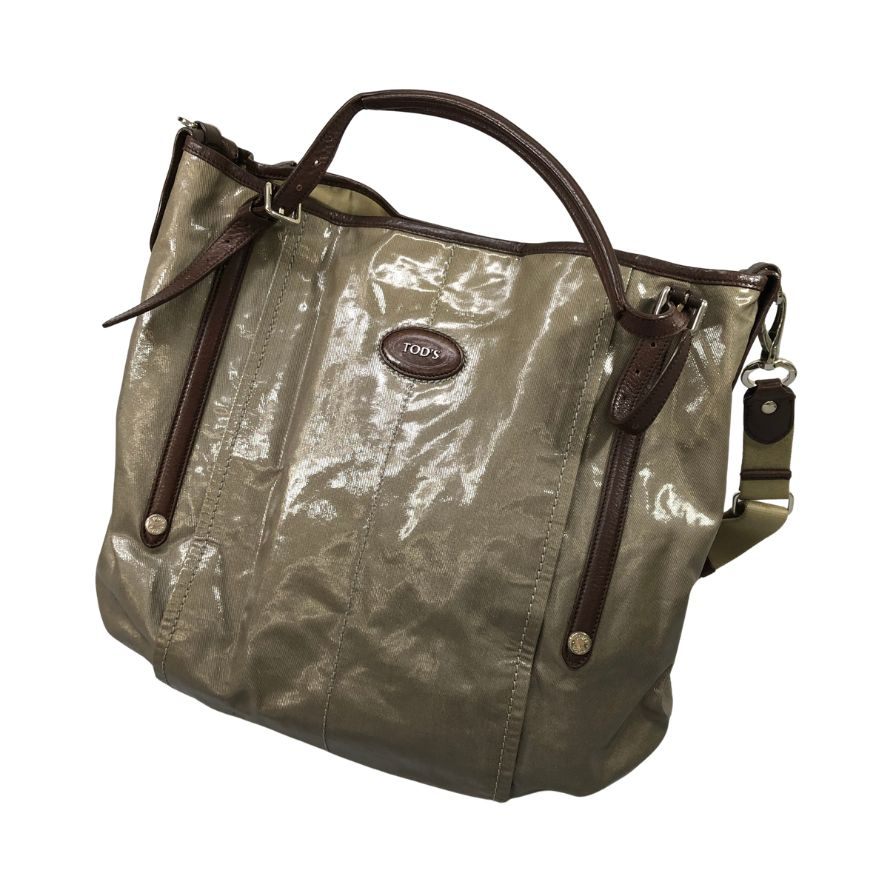 トッズ Gライン 2way ショルダーバッグ トートバッグ　グレー TODS【AFE8】