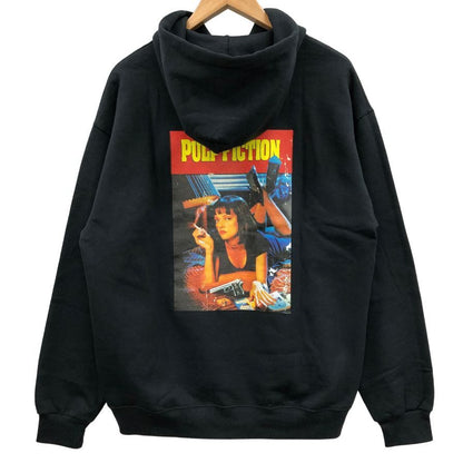 極美品◆ワコマリア×パルプフィクション  パーカー プルオーバー コットン ブラック サイズL メンズ WACKO MARIA × PULP FICTION 【AFB19】