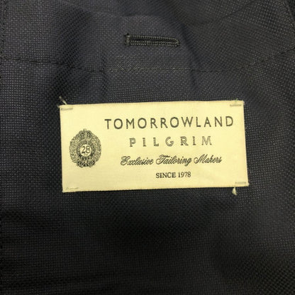 極美品◆トゥモローランド テーラードジャケット PILGRIM ウール シルク ネイビー サイズ44  tomorrowland 【AFB26】