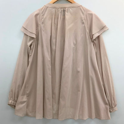 中古◆ダブルスタンダードクロージング 長袖カットソー ロングスリーブ フリル デザイン ベージュ系 レディース サイズF DOUBLE STANDARD CLOTHING 【AFB30】