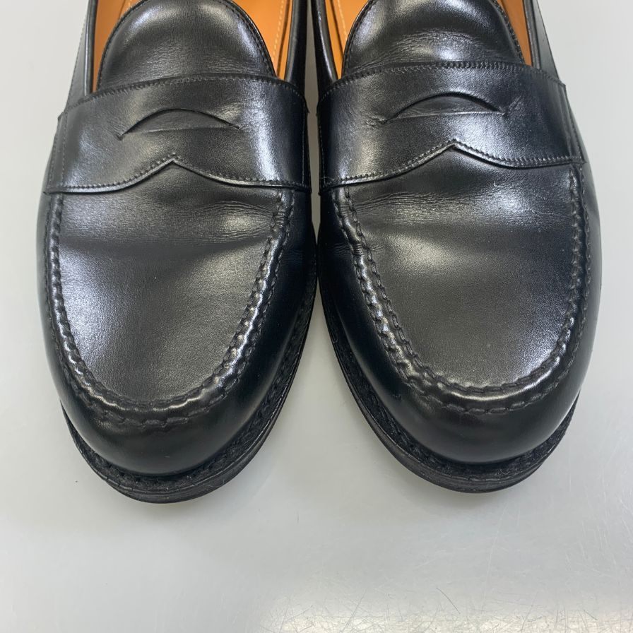 ジャランスリワヤ レザーシューズ コインローファー カーフ 98324 メンズ ブラック サイズ9 Jalan Sriwijaya 約27.5cm【AFC31】