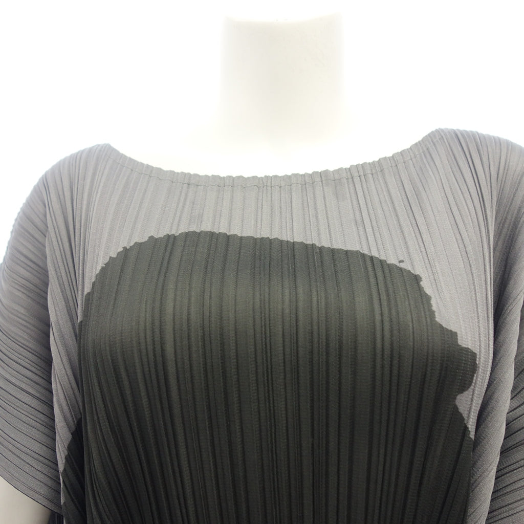 美品◆プリーツプリーズ 田中一光 ワンピース 腰ベルト付 レディース マルチカラー サイズ3 PP61-JH522 PLEATS PLEASE  IKKO TANAKA【AFB37】