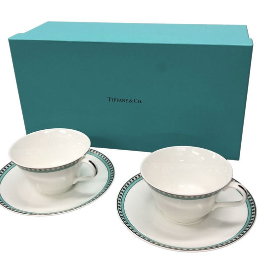 ティファニー ティーカップ 2客 ユニセックス  ホワイト TIFFANY & Co.【AFI28】【中古】