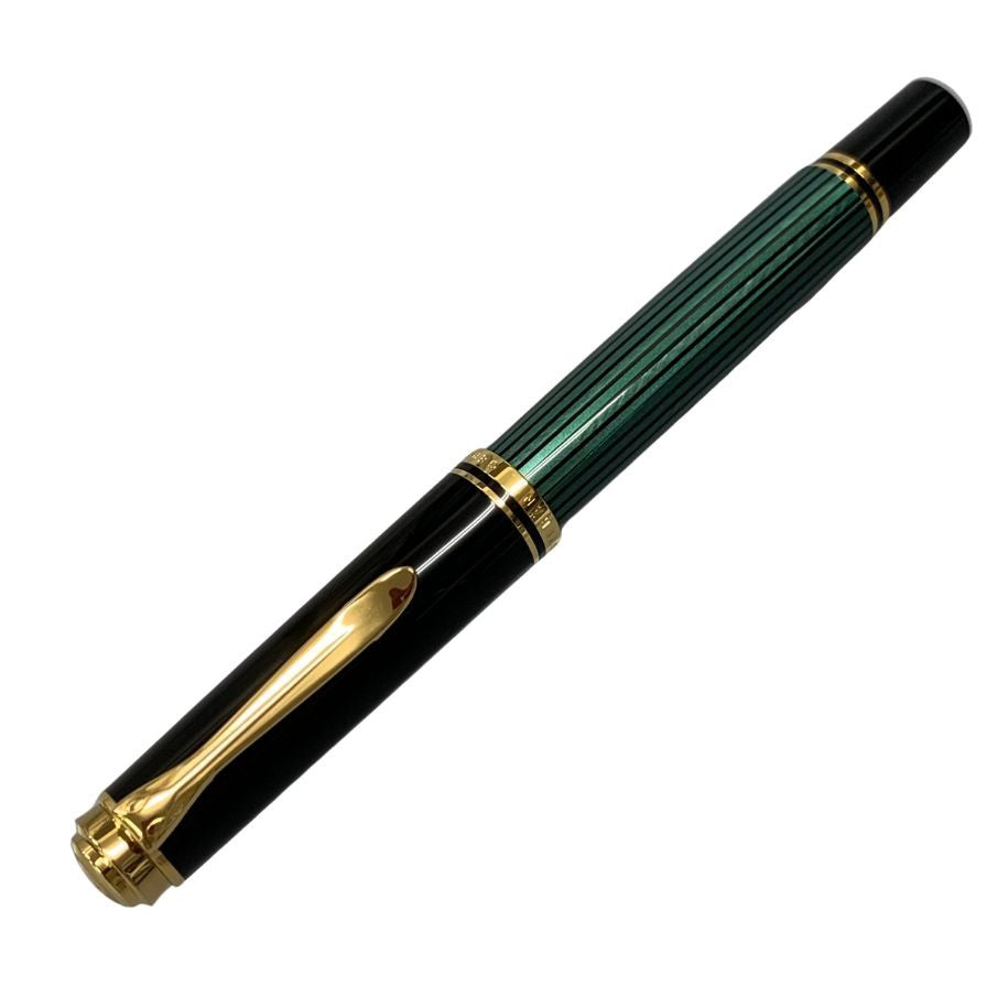 ペリカン 万年筆 スーベレーン 緑縞 ストライプ ペン先14C-585 F字 PELIKAN Souveran【AFI14】