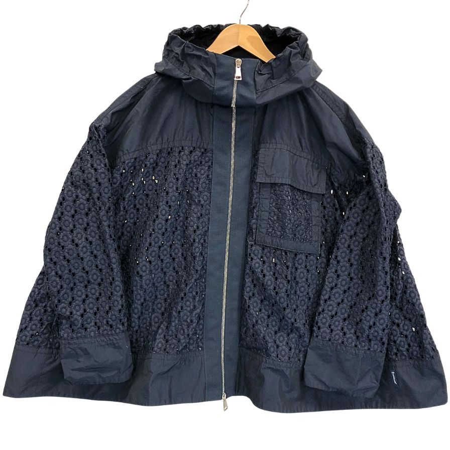 美品◆モンクレール ナイロンジャケット オブシディエンヌ レース ネイビー レディース サイズ1 MONCLER OBSIDIENNE 【AFA1】