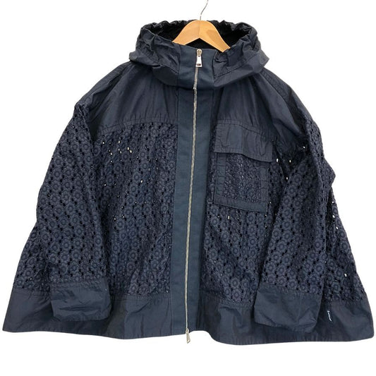 美品◆モンクレール ナイロンジャケット オブシディエンヌ レース ネイビー レディース サイズ1 MONCLER OBSIDIENNE 【AFA1】
