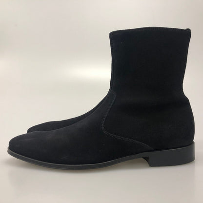 ユナイテッドアローズ ジップアップブーツ スエード ブラック サイズ6 UNITED ARROWS 約24.5cm【AFD5】