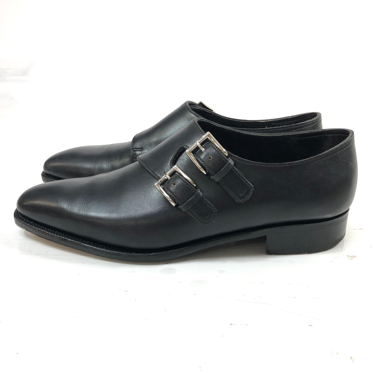 ジョンロブ レザーシューズ チャペル カーフ ダブルモンク 8000ラスト サイズ6.5E メンズ ブラック JOHN LOBB CHAPEL ビジネスシューズ 約25.0cm【LA】【中古】