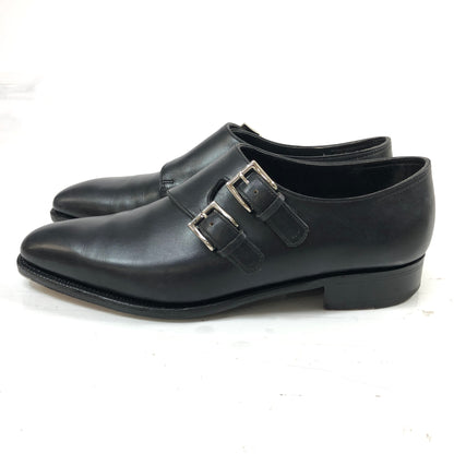 ジョンロブ レザーシューズ チャペル カーフ ダブルモンク 8000ラスト サイズ6.5E メンズ ブラック JOHN LOBB CHAPEL ビジネスシューズ 約25.0cm【LA】【中古】