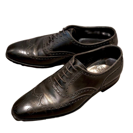 クロケット&ジョーンズ レザーシューズ クリフォード ウイングチップ ブラック サイズUK6.5D メンズ Crockett&Jones ビジネスシューズ 約25.0cm【LA】【中古】