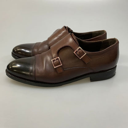 バーウィック 3587 ダブルモンクシューズ ブラウン メンズ サイズ41 Berwick1707  約26.0cm【LA】【中古】