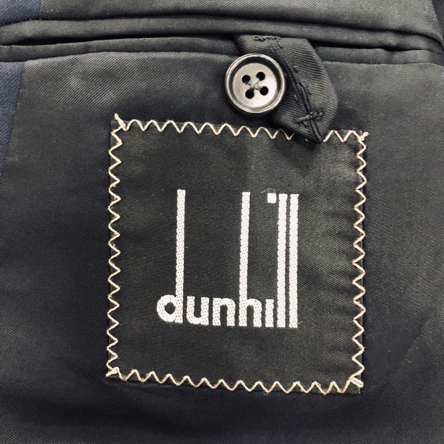 美品◆ダンヒル 2B テーラードジャケット センターベント Dロゴボタン ネイビー メンズ サイズ38 dunhill 【AFB19】
