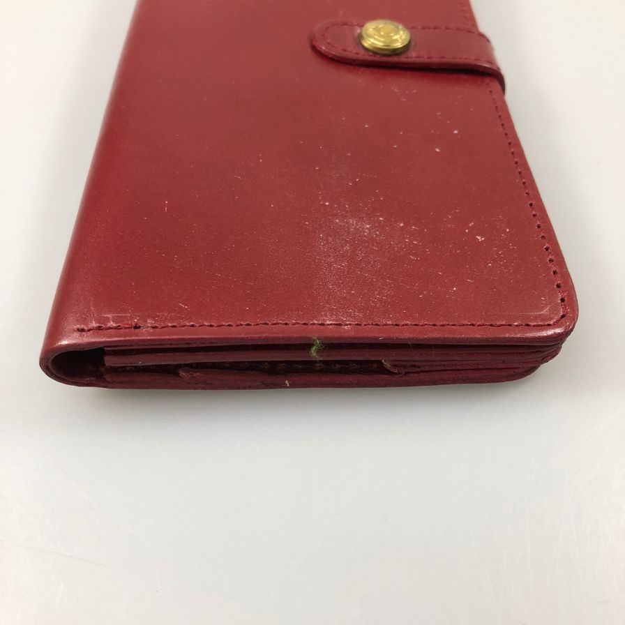 グレンロイヤル 長財布 二つ折り財布 フラップボタン ブライドルレザー ボルドー ゴールド金具 GLENROYAL【AFI1】