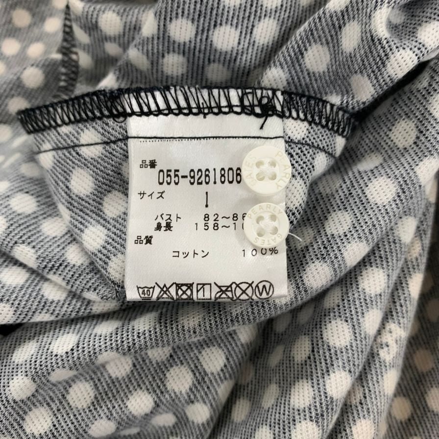 美品◇パーリーゲイツ 長袖ポロシャツ ドット柄 レディース