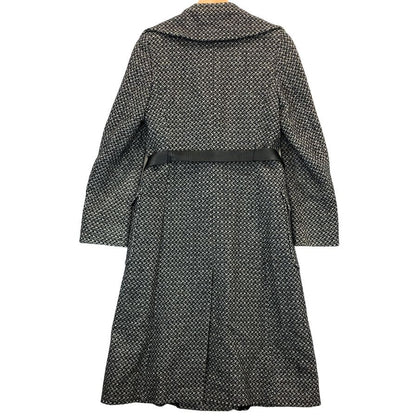 美品◆マックスマーラ チェスターコート ウール ツイード ヘリンボーン ロング丈 グレー レディース サイズ40 MaxMara 【AFA5】