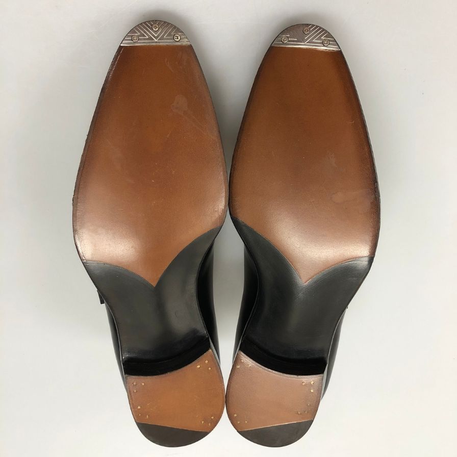 ガジアーノ＆ガーリング レザーシューズ サヴィル ストラップ Uチップ サイズUK8E ブラック GAZIANO&GIRLING ビジネスシューズ 約26.5cm【LA】【中古】