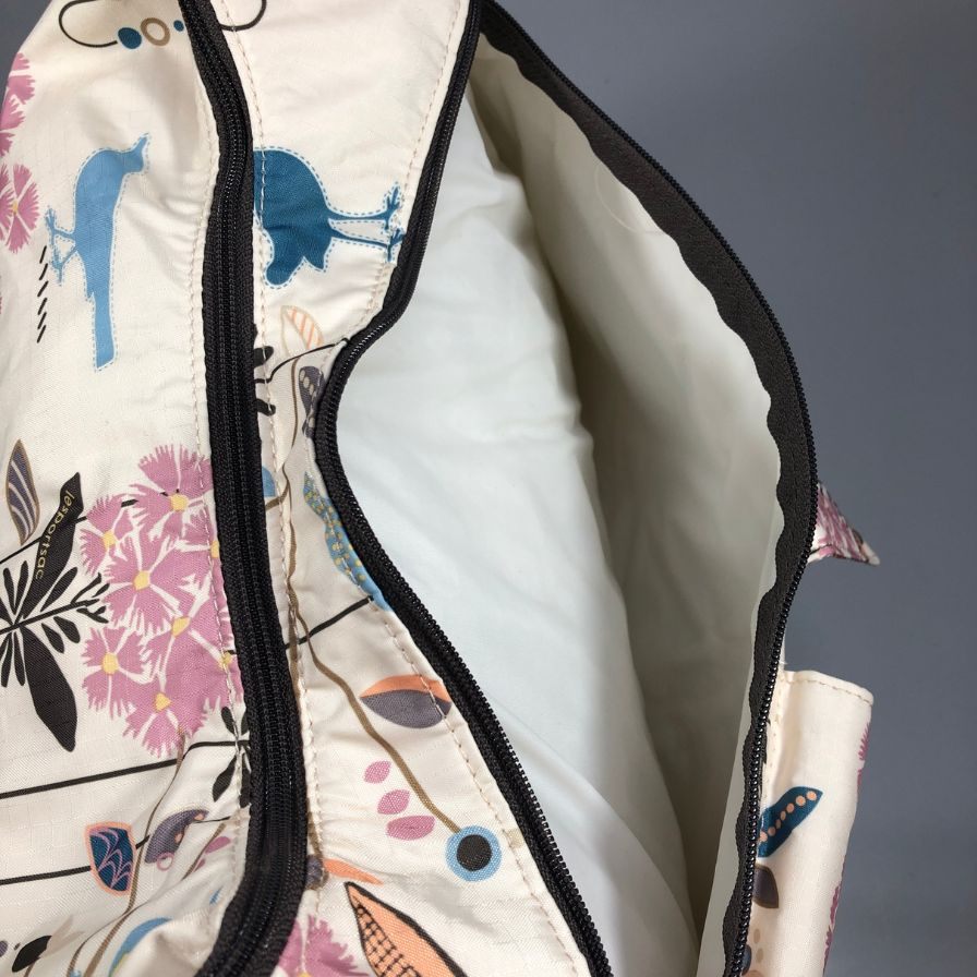 レスポートサック  ショルダーバッグ  レディース 花柄 ホワイト＆ピンク LeSportsac【AFE5】