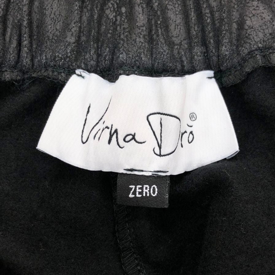 ヴィルナドロォ パンツ 総柄 コットン ジョガー ボトム ウエスト ゴム イージー ブラック レディース サイズZERO Virna Dro 【AFB46】