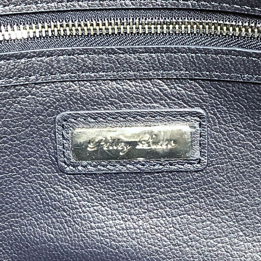 ペレリールッソ クロコ ハンドバック ブルー系 PELLEY LUSSO【AFE8】