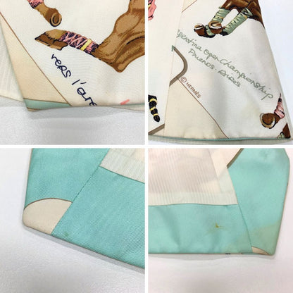 中古◆エルメス ベスト スカーフ 総柄 ジレ デザイン マルジェラ期 90s 90年代 ホワイト レディース サイズ38 HEMRES 【AFB8】