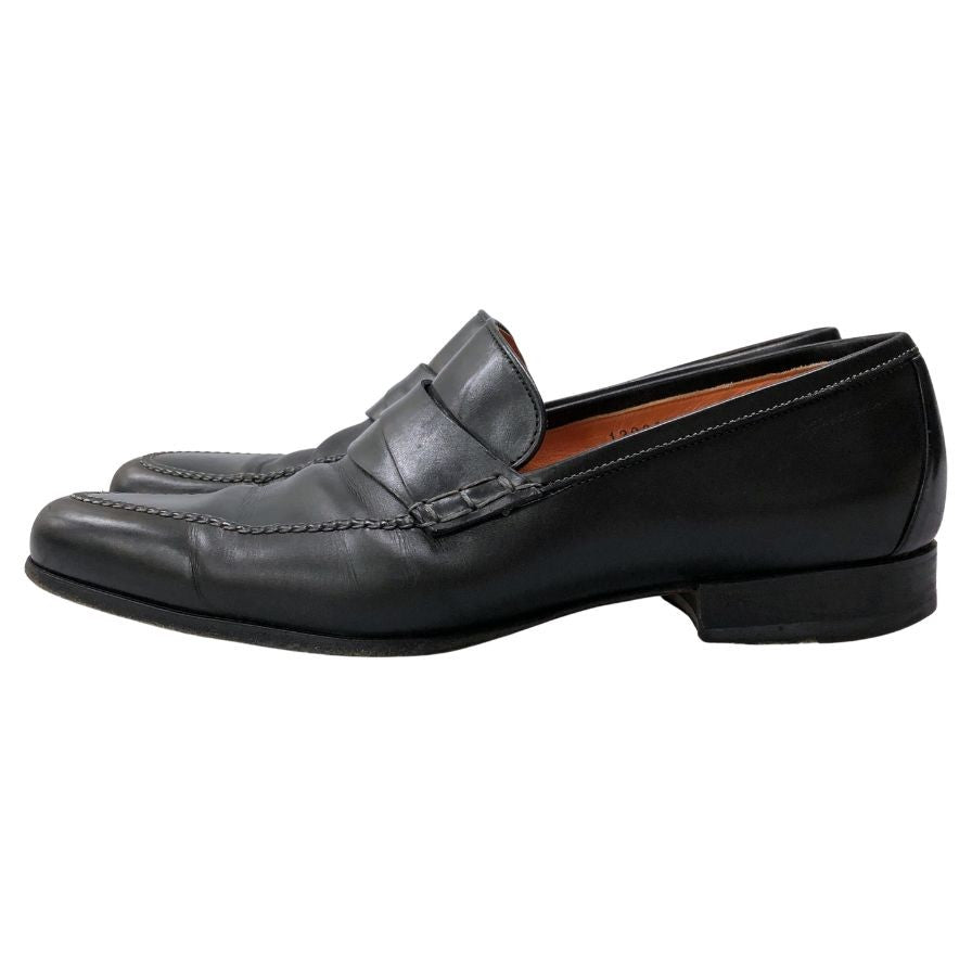 サントーニ レザーシューズ ローファー 12986  ブラック サイズUK7.5 Santoni 約26.5cm【AFC44】