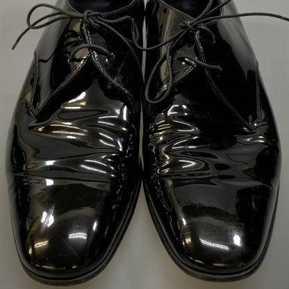 サルバトーレフェラガモ  レザーシューズ プレーントゥ エナメル ブラック サイズ 7.5EE SalvatoreFerragamo 約25.5cm【AFC42】