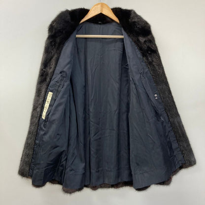中古◆ドナルド ブルックス ミンクコート サイズ13号 ブラック系 レディース 毛皮 ファーコート アウター DONALD BROOKS 【AFA19】
