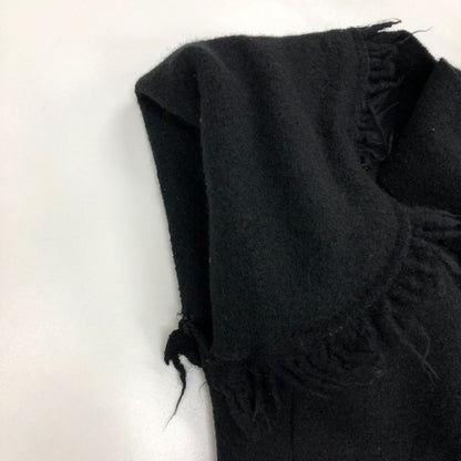 美品◆ボッテガヴェネタ ベスト フリンジ ウール 刺繍 ブラック レディース サイズ44 BOTTEGA VENETA 【AFB28】