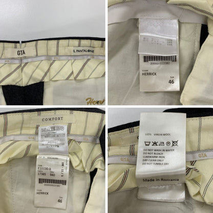 ジーティーアー COMFORT コンフォート スラックス テーパード ウール メンズ サイズ46 ダークグレー IL PANTALONE GTA 【AFB42】