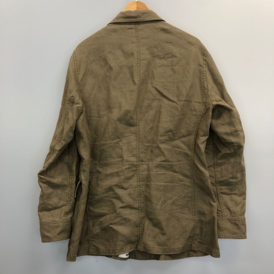 極美品◆レスレストン リネンジャケット スペンス ブライソン生地 メンズ サイズ L ブラウン LES LESTON 【AFB3】