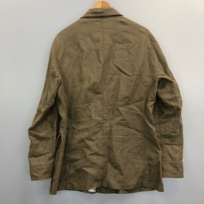 極美品◆レスレストン リネンジャケット スペンス ブライソン生地 メンズ サイズ L ブラウン LES LESTON 【AFB3】