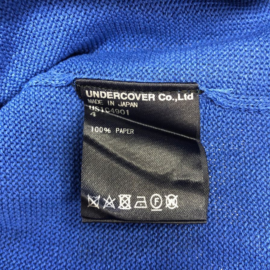 新品同様◆ザ シェパード アンダーカバー 23SS HiGペーパー半袖ニット ブルー メンズ サイズ4 the Shepherd UNDERCOVER 【AFB39】