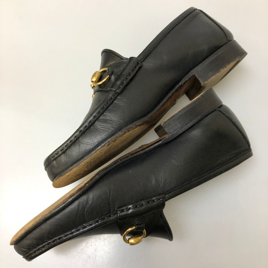 グッチ ビットローファー  メンズ サイズ39.5E ブラック GUCCI 約24.5cm【AFC53】
