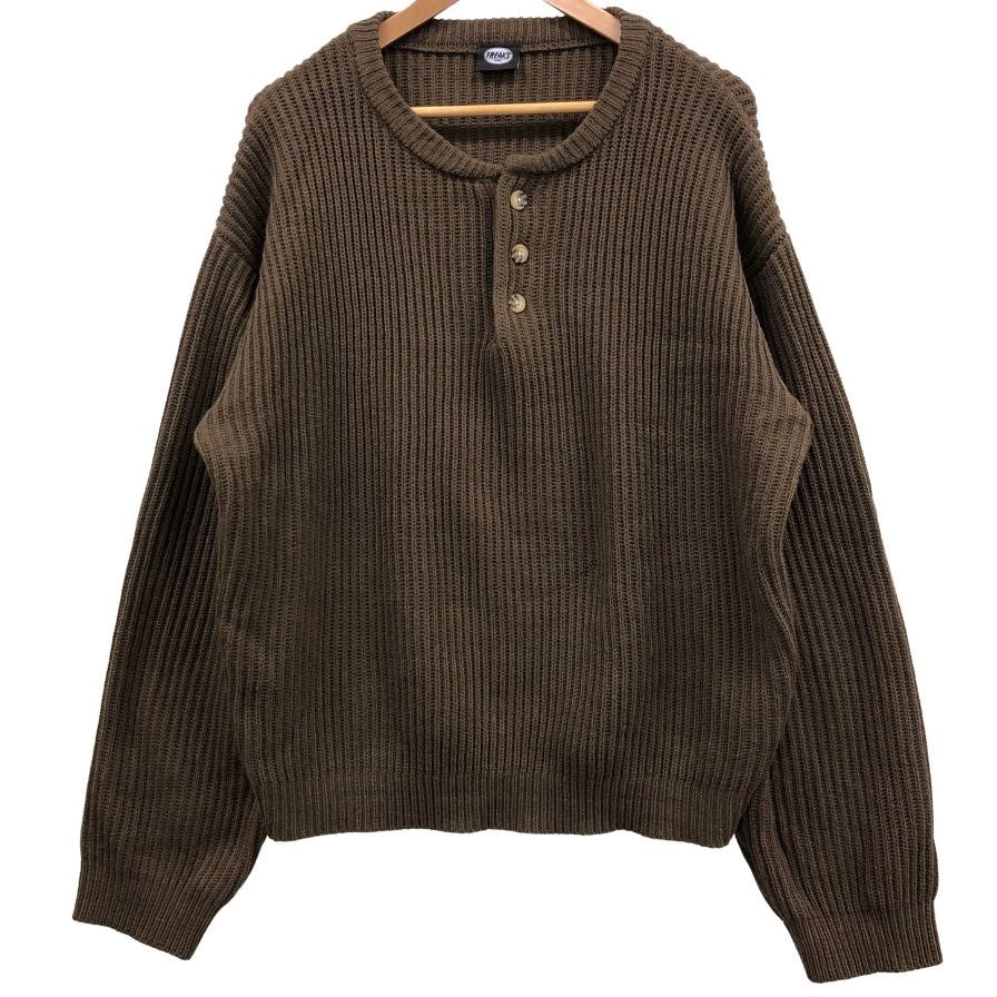 中古◆フリークスストア セーター アクリルニット 24AW ボタン メンズ ブラウン サイズL FREAK'S STORE 【AFB47】