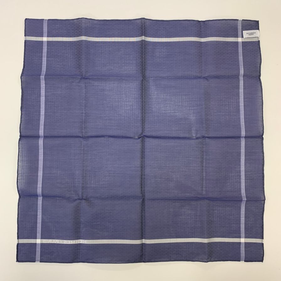 エルメス ハンカチ コットン100% ネイビー レディース HERMES【AFI17】【中古】
