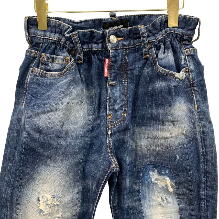 ディースクエアード デニムパンツ Big Dean's brother jean エイジング加工 コットン ポリウレタン サイズ40 レディース ブルー DSQUARED2 【AFB20】
