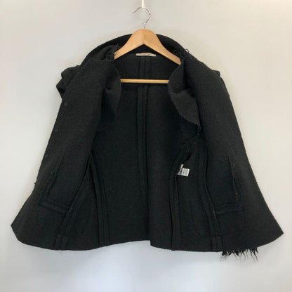 美品◆ボッテガヴェネタ ベスト フリンジ ウール 刺繍 ブラック レディース サイズ44 BOTTEGA VENETA 【AFB28】