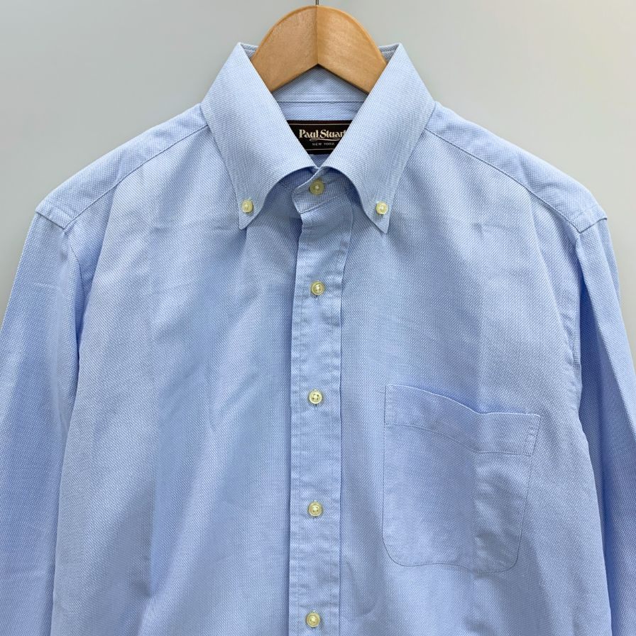 極美品◆ポールスチュワート シャツ 長袖 綿 メンズ ブルー サイズL Paul Stuart 【AFB3】