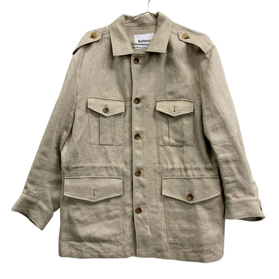 美品◆バブアー サファリジャケット 麻100% メンズ サイズ40 ベージュ Barbour 【AFA5】