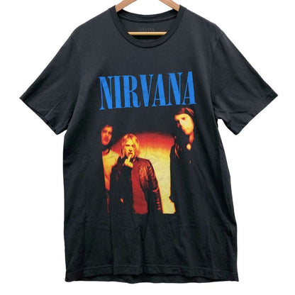 美品◆ニルヴァーナ Tシャツ 公式 半袖 プリント バンド バンT ブラック系 メンズ サイズL Nirvana 【AFB29】