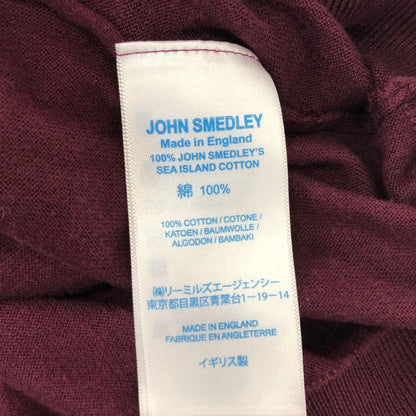美品◆ジョンスメドレー ニットポロ 半袖 バーカンディ エンジ サイズS JOHN SMEDLEY 【AFB51】